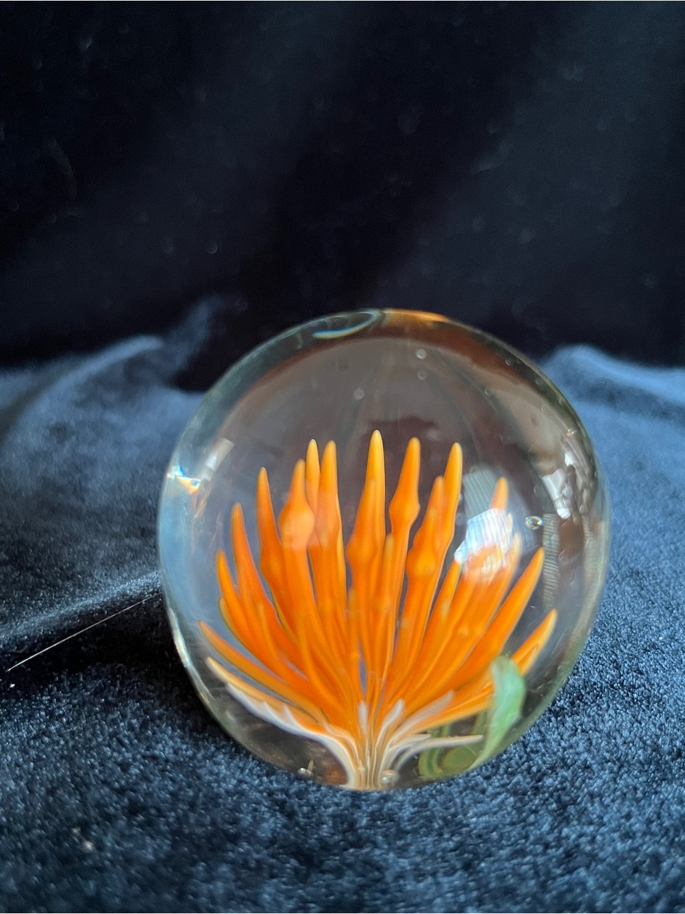 🩷 Dynasty gallery heirloom collection paperweight Orange Flower  China